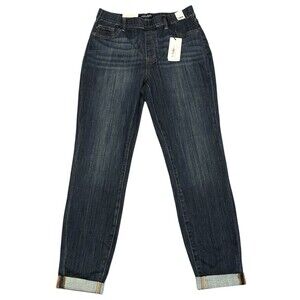 JUDY BLUE Lauren Slim Fit High Waist Pull On Double Cuff Denim Jeans 11/30 NWT